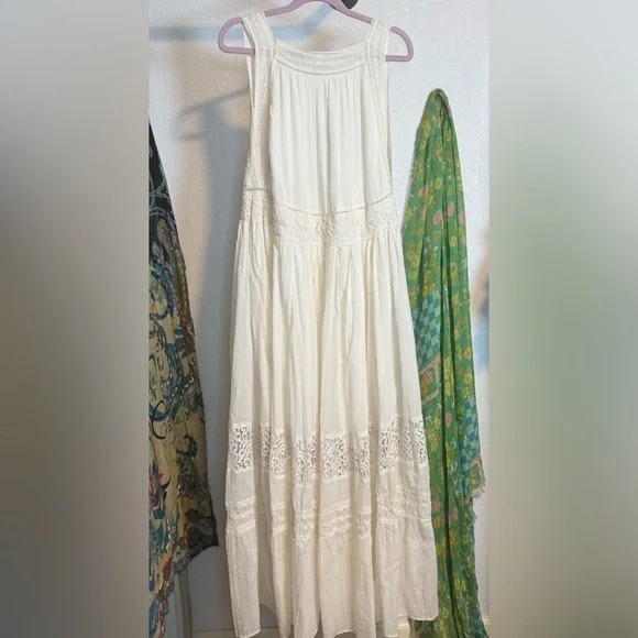 Free People Carla Lace Dress Deep-V Ivory Never Worn Size Small - Picture 9 of 15